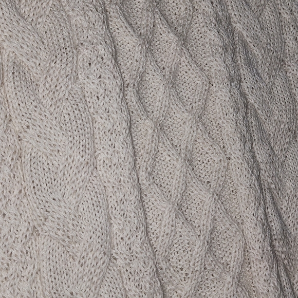 SOLD Men's Pullover Sweater Large 100% Alpaca Beige Cream Cable Knit Casual - Picture 7 of 7